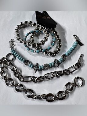 Shyanne Silver & Turquoise Layered Bracelet Set